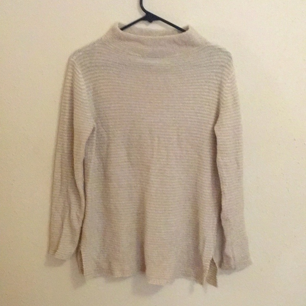 Old Navy Crème White Striped Sweater